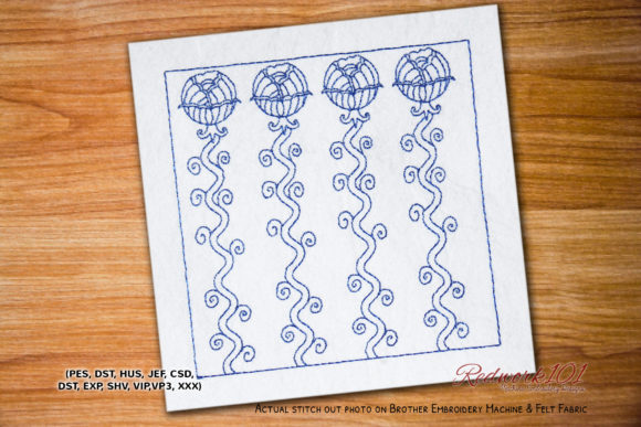 Abstract Floral Pattern: A Versatile Embroidery Design