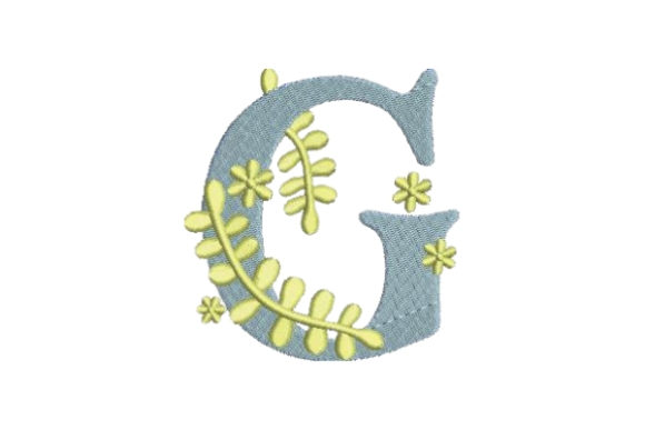 Charming Floral Alphabet G for Elegant Embroidery
