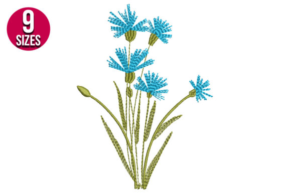 Cornflower Embroidery: A Vibrant Floral Accent