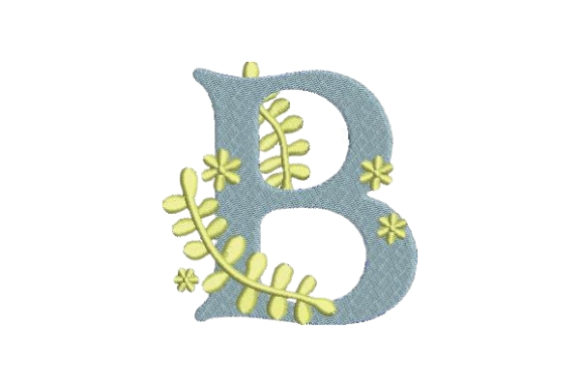 Elegant Floral Alphabet B for Boutique Apparel