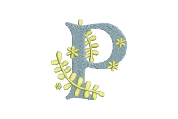 Elegant Floral Alphabet P for Business Branding