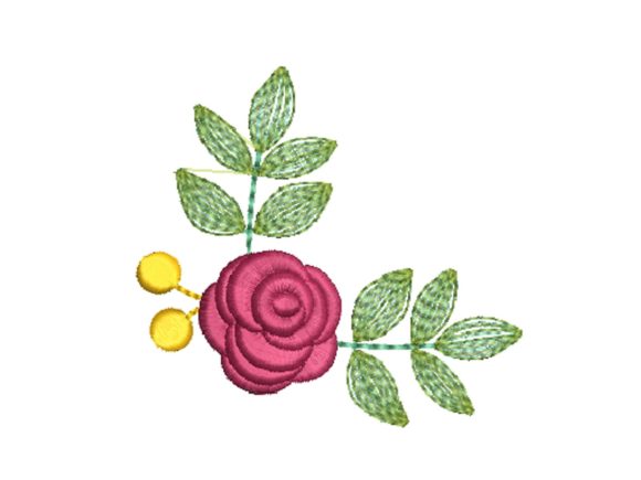 Elegant Rose Corner for Seasonal Embroidery Projects