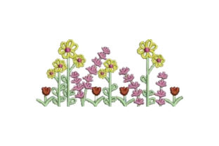 Field of Summer Flowers: A Vibrant Embroidery Design