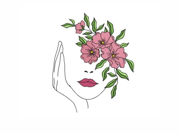 Floral Face: A Fresh, Feminine Embroidery Design