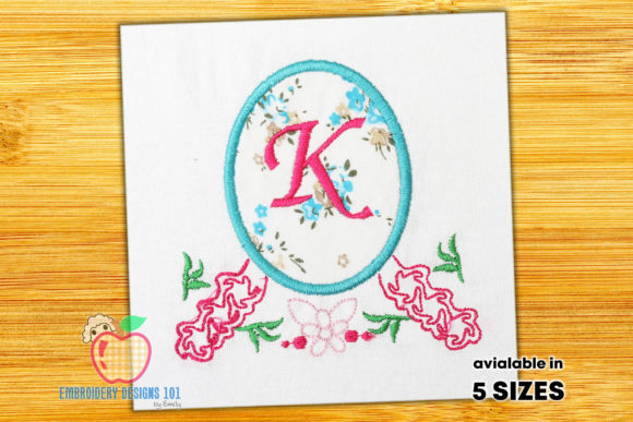 Floral Frame with Place for Text: A Versatile Embroidery Design