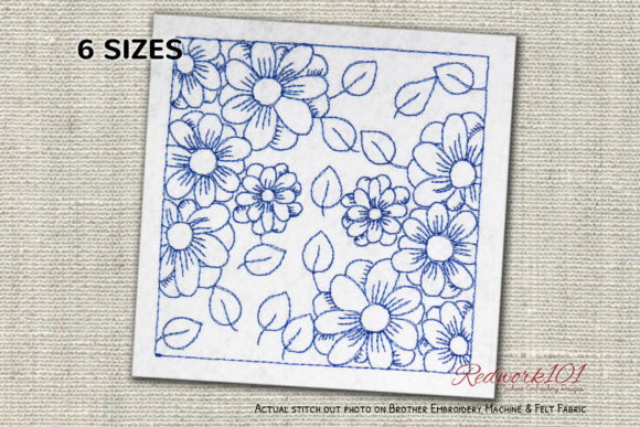 Floral Pattern Redwork: A Versatile Embroidery Design