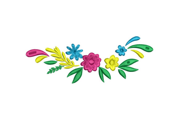 Floral Wreath: A Vibrant Embroidery Design