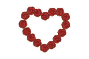 Heart Made of Roses: A Charming Floral Embroidery Design