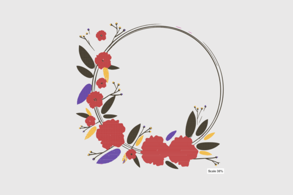 Maroon Flower Wreath: A Versatile Embroidery Design