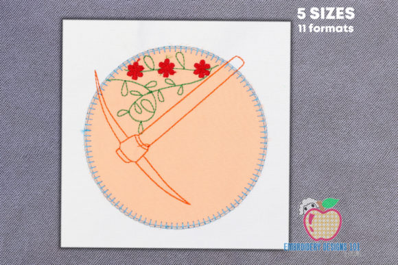 Pick Axe in Circular Design: A Versatile Embroidery