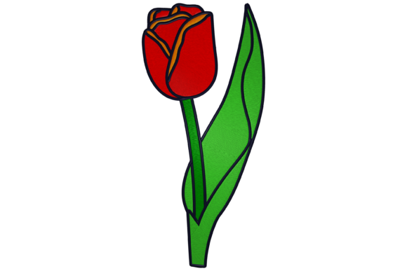 Red Tulip: A Versatile Floral Embroidery Design