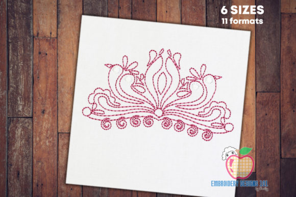 Swirl Border Design Sketch: A Festive Embroidery Gem